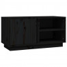 Mueble de TV madera maciza de pino negro 80x35x40.5 cm 2