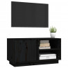 Mueble de TV madera maciza de pino negro 80x35x40.5 cm 4