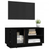 Mueble de TV madera maciza de pino negro 80x35x40.5 cm 5