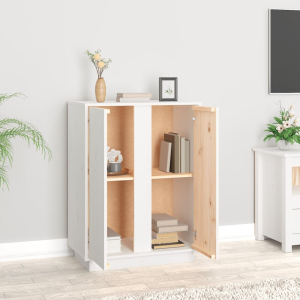 Aparador de madera maciza de pino blanco 60x35x80 cm M 3
