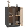 Aparador de madera maciza de pino gris 60x35x80 cm 5