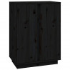 Aparador de madera maciza de pino negro 60x35x80 cm 2