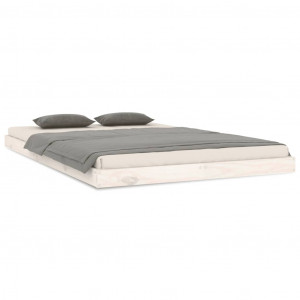 Estrutura de cama 120x200 cm madeira de pinho maciça branco2 H