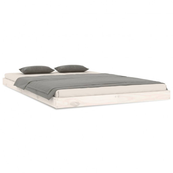 Estrutura de cama 120x200 cm madeira de pinho maciça branco2 M 2