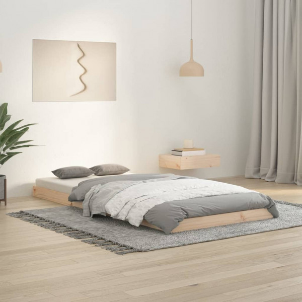 Estructura de cama madera maciza de pino 90x200 cm D