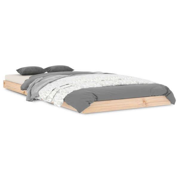 Estructura de cama madera maciza de pino 90x200 cm M 2
