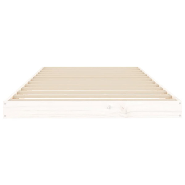 Estrutura de cama 90x200 cm madeira de pinho maciça branco M 5