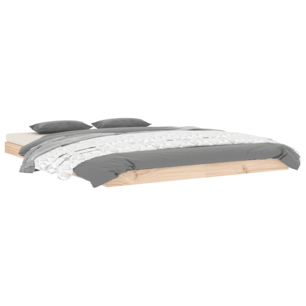 Estructura de cama de madera maciza de pino 140x190 cm M 3