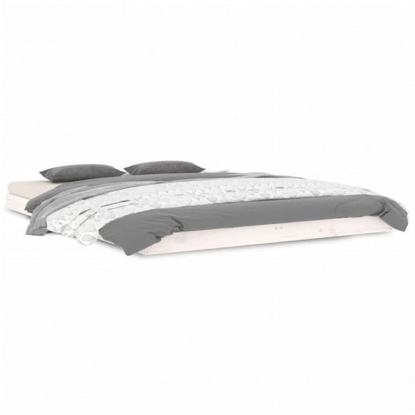 Estructura de cama de madera maciza de pino blanco 140x190 cm M 2