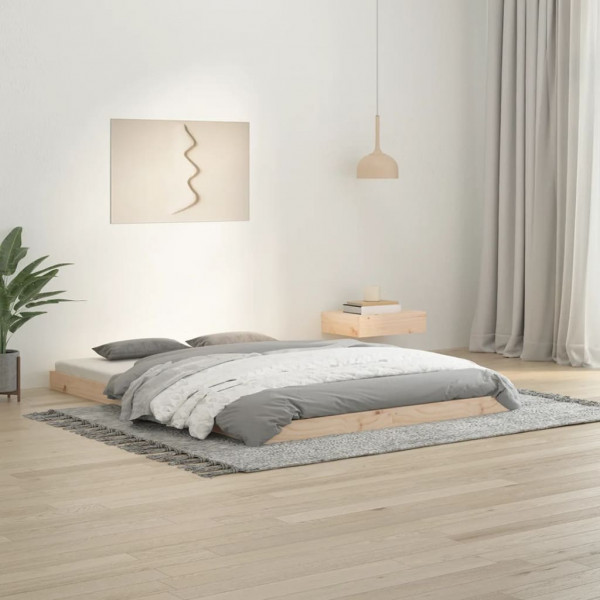 Estructura de cama madera maciza de pino 135x190 cm D