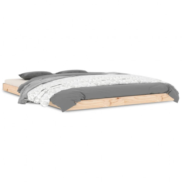 Estructura de cama madera maciza de pino 135x190 cm M 2