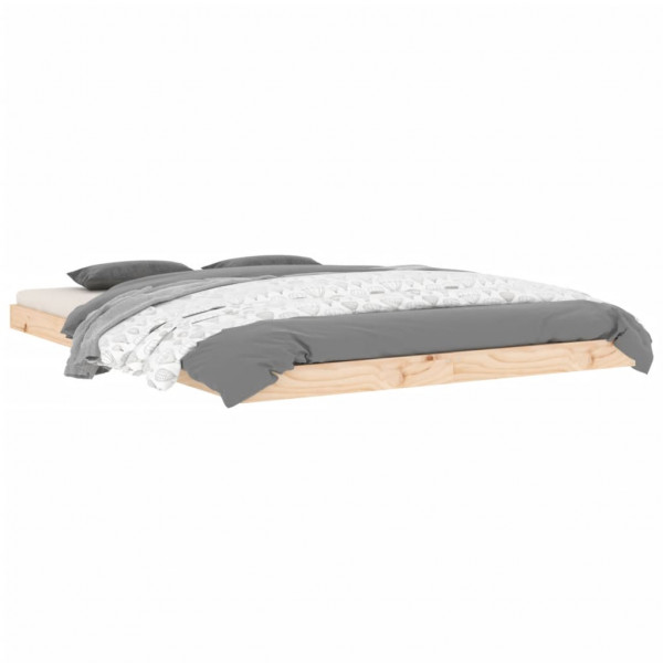 Estructura de cama madera maciza de pino 135x190 cm M 3