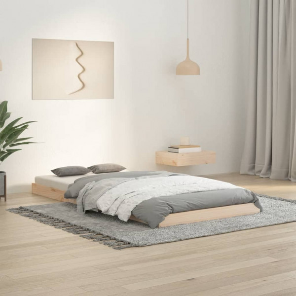 Estructura de cama madera maciza de pino 90x190 cm D