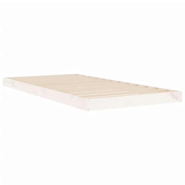 Estructura cama individual madera maciza pino blanco 90x190 cm M 4