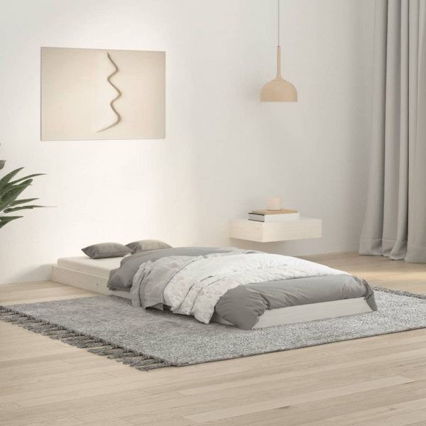 Estructura de cama madera maciza de pino blanco 75x190 cm D