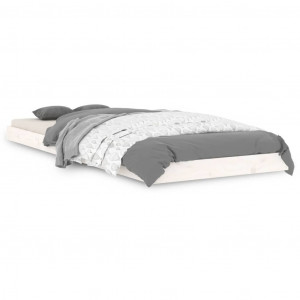 Estrutura cama de solteiro pequena 75x190cm pinho maciço branco H