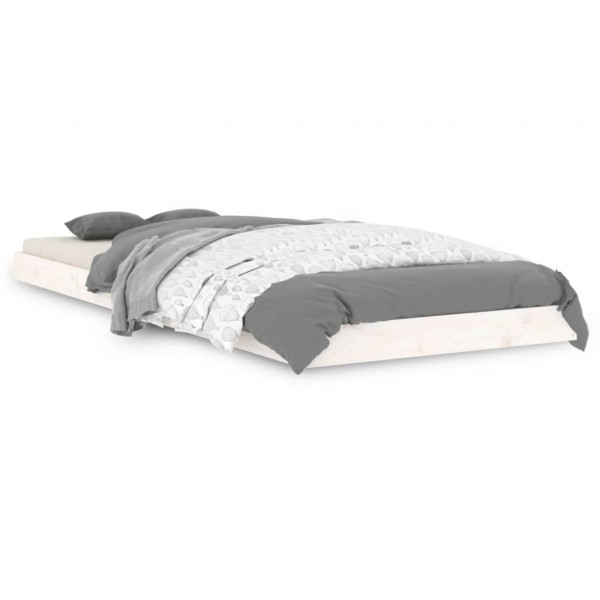 Estructura de cama madera maciza de pino blanco 75x190 cm M 2