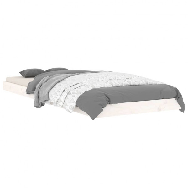 Estrutura cama de solteiro pequena 75x190cm pinho maciço branco M 3