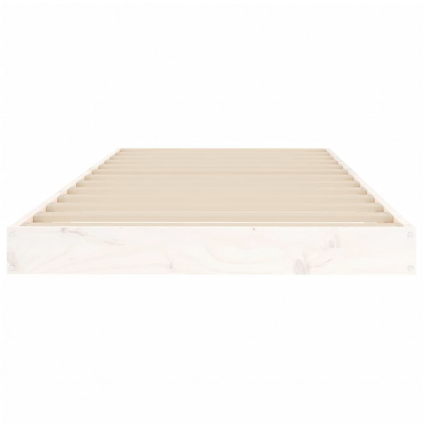 Estrutura cama de solteiro pequena 75x190cm pinho maciço branco M 5