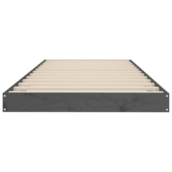 Estructura de cama madera maciza pino gris 75x190 cm M 5