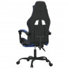 Silla gaming giratoria y reposapiés cuero sintético negro azul 5