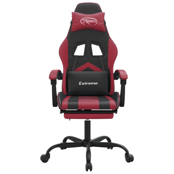 Silla gaming giratoria y reposapiés cuero sintético M 3
