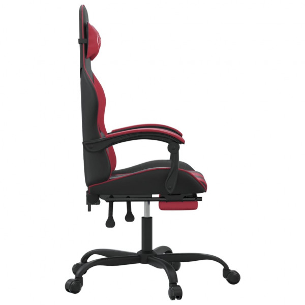 Silla gaming giratoria y reposapiés cuero sintético M 4