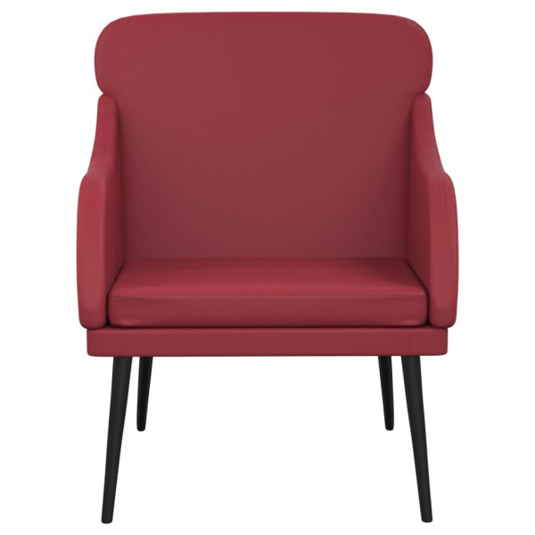 Sillón de cuero sintético rojo tinto 63x76x80 cm M 3