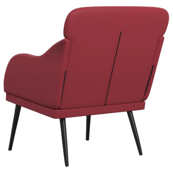 Sillón de cuero sintético rojo tinto 63x76x80 cm M 5