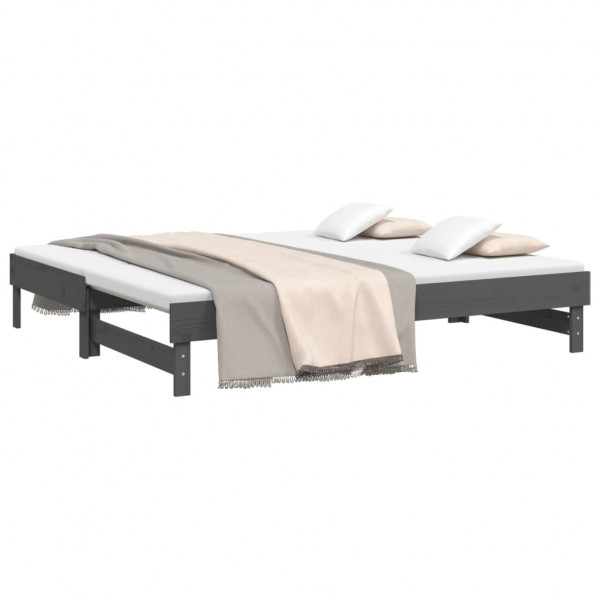 Sofá cama extraíble madera maciza de pino gris 2x(90x190) cm M 3