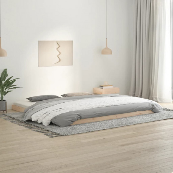 Estructura de cama de madera maciza de pino 200x200 cm D