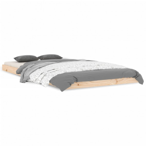 Estructura de cama madera maciza de pino 100x200 cm M 2