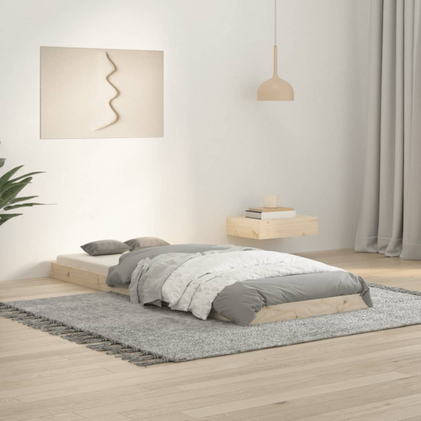 Estructura de cama madera maciza de pino 75x190 cm D