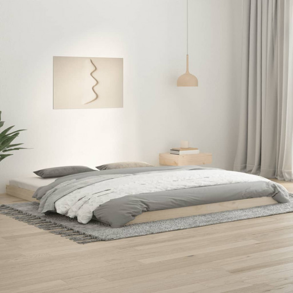 Estructura de cama madera maciza de pino 180x200 cm D