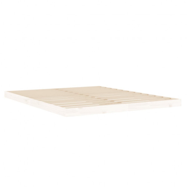 Estrutura de cama 160x200 cm madeira de pinho maciça branco M 4
