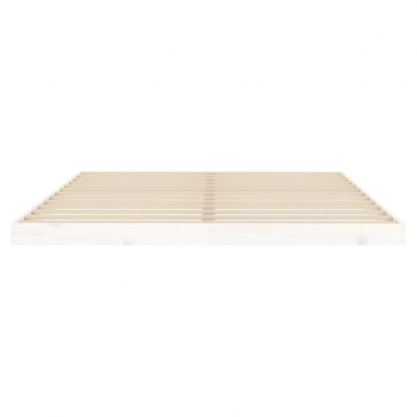 Estructura de cama de madera maciza de pino blanco 160x200 cm M 5