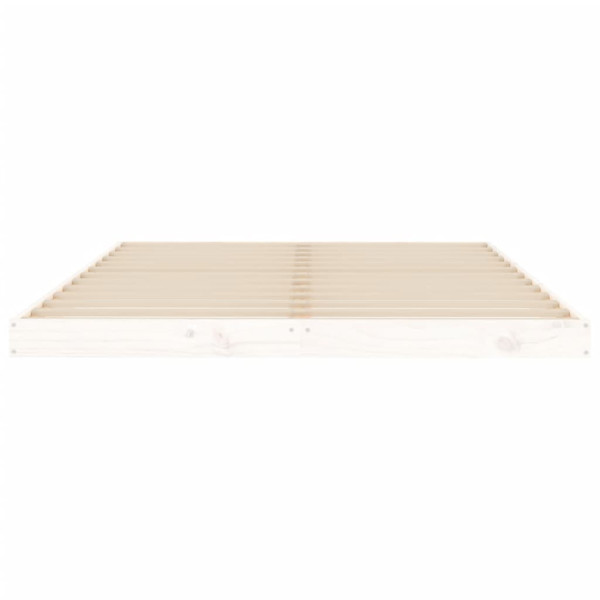 Estructura de cama madera maciza de pino blanco 135x190 cm M 5