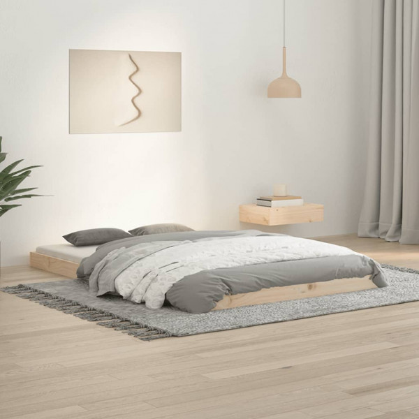 Estructura de cama madera maciza de pino 120x190 cm D