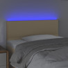 Cabeceira de cama c/ luzes LED tecido 80x5x78/88 cm cor creme 3
