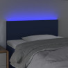 Cabeceira de cama c/ luzes LED tecido 90x5x78/88 cm azul 3