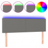 Cabeceira de cama c/luzes LED tecido 144x5x78/88cm cinza-escuro 2