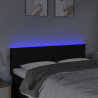 Cabeceira de cama c/ luzes LED tecido 144x5x78/88 cm preto 3