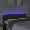 Cabeceira de cama c/ luzes LED tecido 144x5x78/88 cm castanho 3