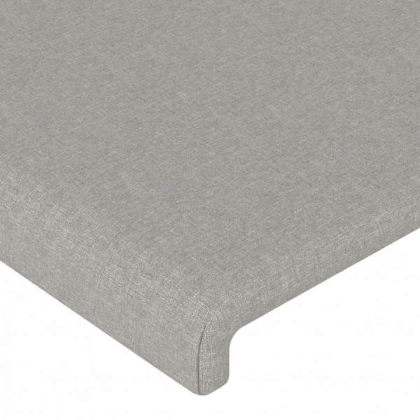 Cabeceira de cama c/luzes LED tecido 160x5x78/88 cm cinza-claro M 5