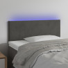 Cabeceira de cama c/ luzes LED veludo 80x5x78/88cm cinza-escuro 1