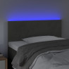 Cabecero con LED de terciopelo gris oscuro 80x5x78/88 cm 3