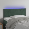 Cabeceira de cama c/ luzes LED veludo 80x5x78/88cm verde-escuro 1