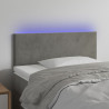 Cabecero con LED de terciopelo gris claro 90x5x78/88 cm 1