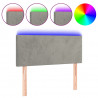 Cabecero con LED de terciopelo gris claro 90x5x78/88 cm 2