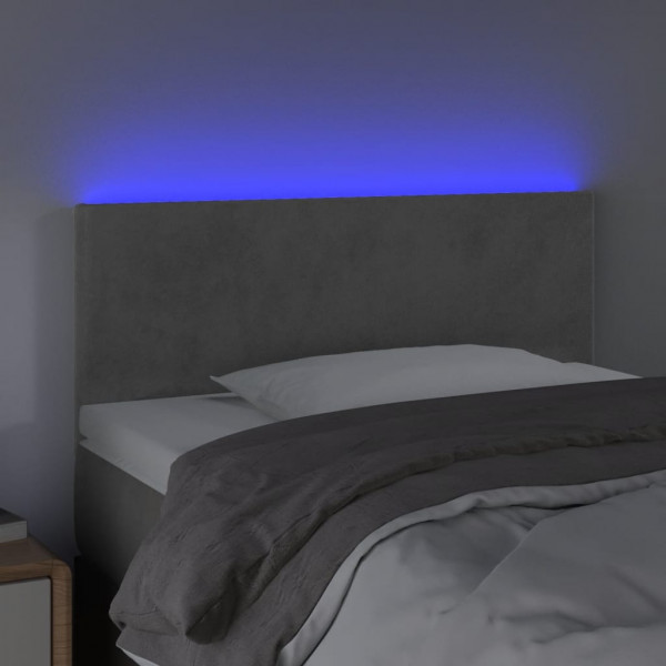 Cabecero con LED de terciopelo gris claro 90x5x78/88 cm M 3